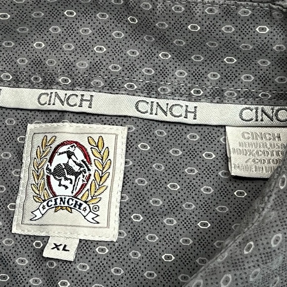 Cinch button down western shirt Men’s XL in grey geometric - Picture 7 of 8